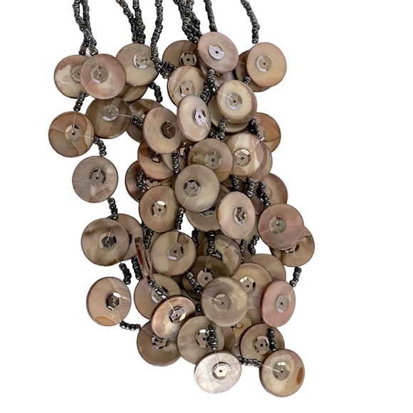 Gray Multi-strand Beaded Necklace And Earrings Set - Picture 9 of 12